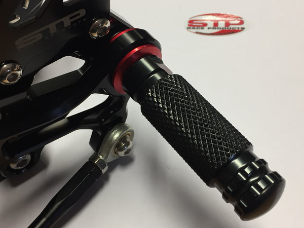 Universal Replacement Rearset Footpegs Black Anodised Finish 8mm fixing PAIR