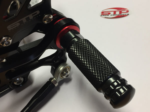 Universal Replacement Rearset Footpegs Black Anodised Finish 8mm fixing PAIR