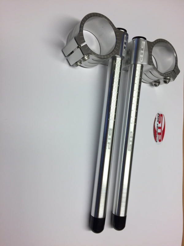 7 degree 50mm STP Tek2 Calibrated road race polished Clip-Ons handlebars.BSB MBB