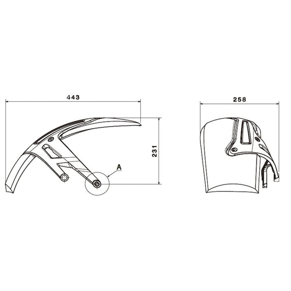 BMW R1250 R  2019 >   White (style sport) Hugger by Pyramid Plastics