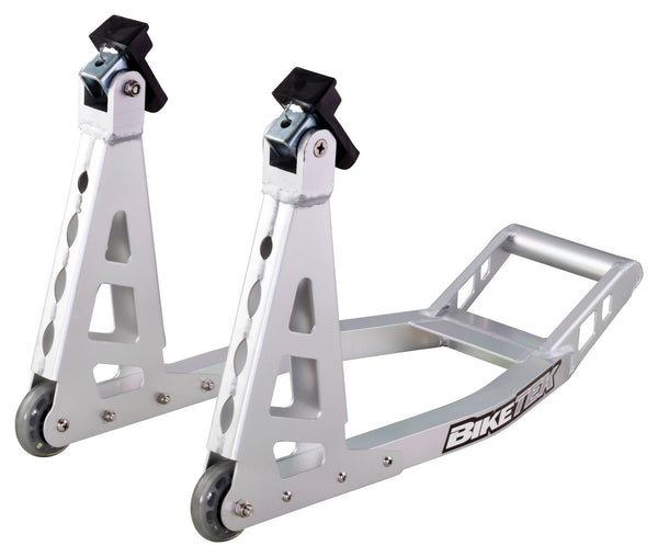 BikeTek  Aluminium Box Section Front Track Paddock Stand - Silver