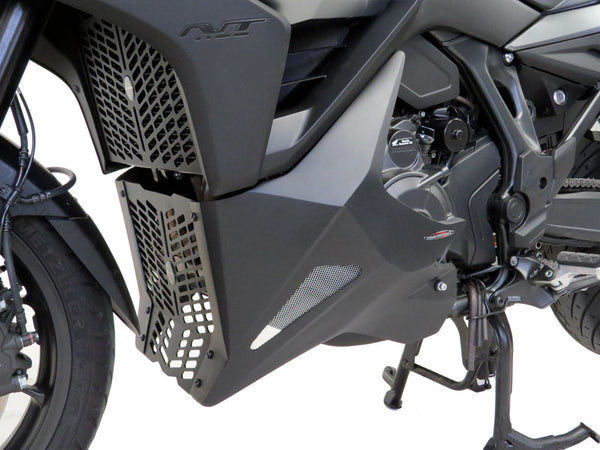 Fits Honda NT1100 (DCT model) 2022 >  Fairing Lowers Gloss Black & Silver Mesh by Powerbronze