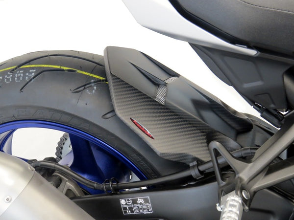 Yamaha MT-10 & FZ-10  16-2021 Gloss Black & Silver Mesh Rear Hugger by Powerbronze  RRP £127