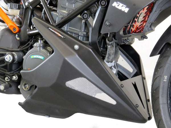 KTM 125 Duke 2017 - 2023 Belly Pan Matt Black & Silver Mesh by Powerbronze