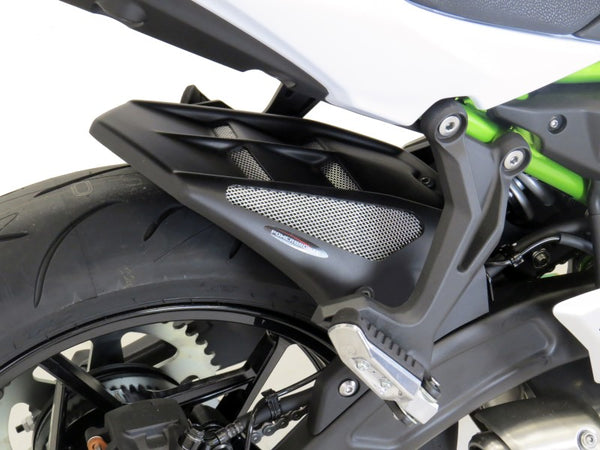Kawasaki Ninja 650  2017-2024 Gloss Black & Silver Mesh Rear Hugger Powerbronze