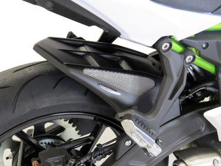 Kawasaki Z650  17-2023 Carbon Look & Silver Mesh  Rear Hugger by Powerbronze