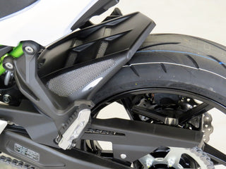 Kawasaki Ninja 650 2017-2023 Matt Black & Silver Mesh Rear Hugger by Powerbronze