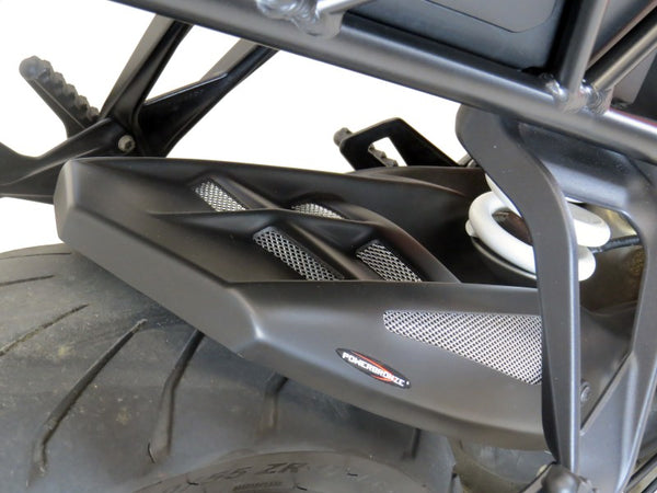 KTM 1290 Superduke R  14-2019 Carbon Look & Silver Mesh Rear Hugger by Powerbronze