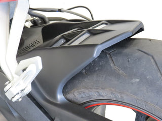 Triumph Street Triple R/RS & S  17-2023 Gloss Black & Silver Mesh Rear Hugger by Powerbronze
