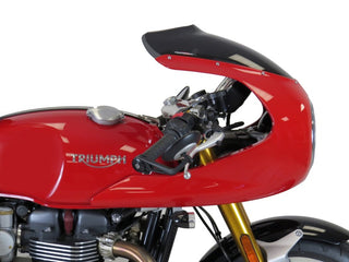 Triumph Thruxton R Track Racer 16-21 CLEAR 440mm Flip/Tall SCREEN Powerbronze.