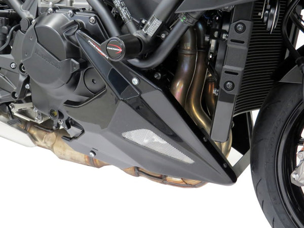 Kawasaki  ZH2    2020-2025  Belly Pan  Gloss Black & Silver Mesh by Powerbronze. RRP £172