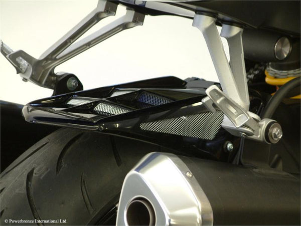 Suzuki GSXR1000  2005-2008 Matt Black & Silver Mesh Rear Hugger by Powerbronze