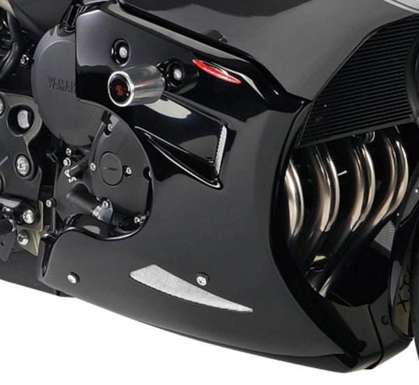 Yamaha XJ6 Diversion 09-2014 Fairing Lowers Gloss Black & Silver Mesh by Powerbronze RRP £239